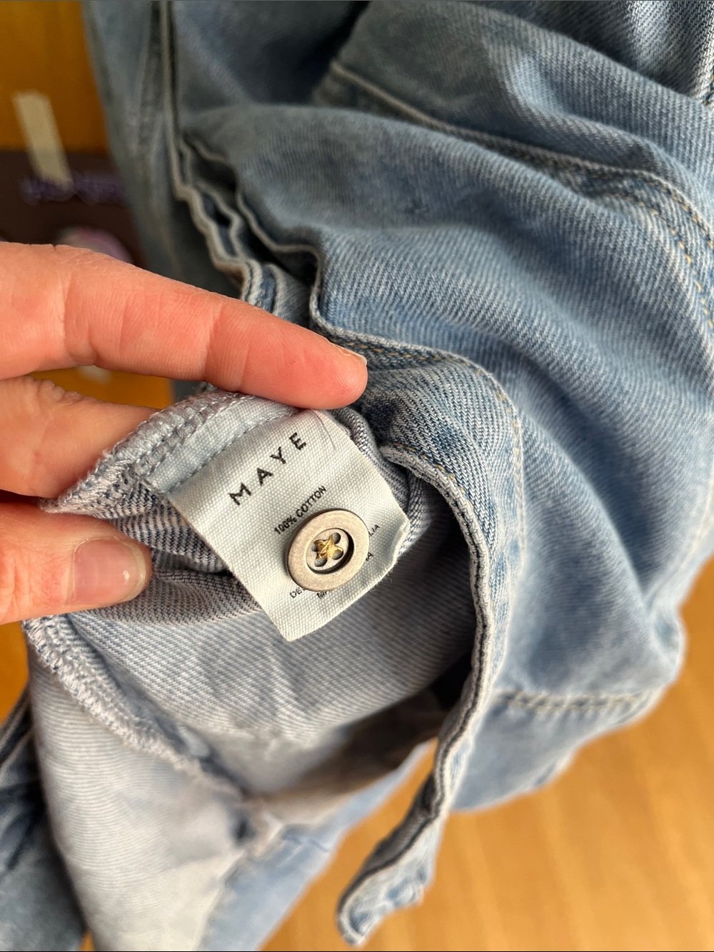 MAYE Montana Denim Shirt Dress L - Picture 3 of 6